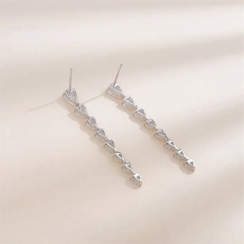 1.06 ctw Vintage Pear-Cut Lab-Grown Diamond Drop Earrings in 18K White Gold