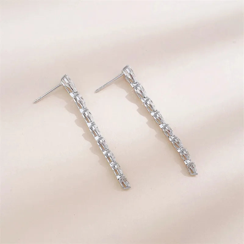 1.06 ctw Vintage Pear-Cut Lab-Grown Diamond Drop Earrings in 18K White Gold