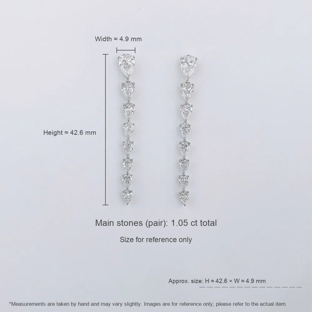 1.06 ctw Vintage Pear-Cut Lab-Grown Diamond Drop Earrings in 18K White Gold