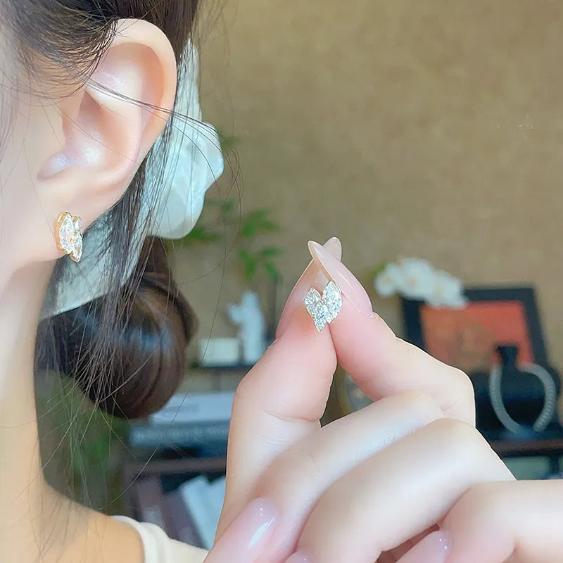 0.85 ctw Minimalist Three-Stone Marquise-Cut Lab-Grown Diamond Earrings in 18K Yellow Gold