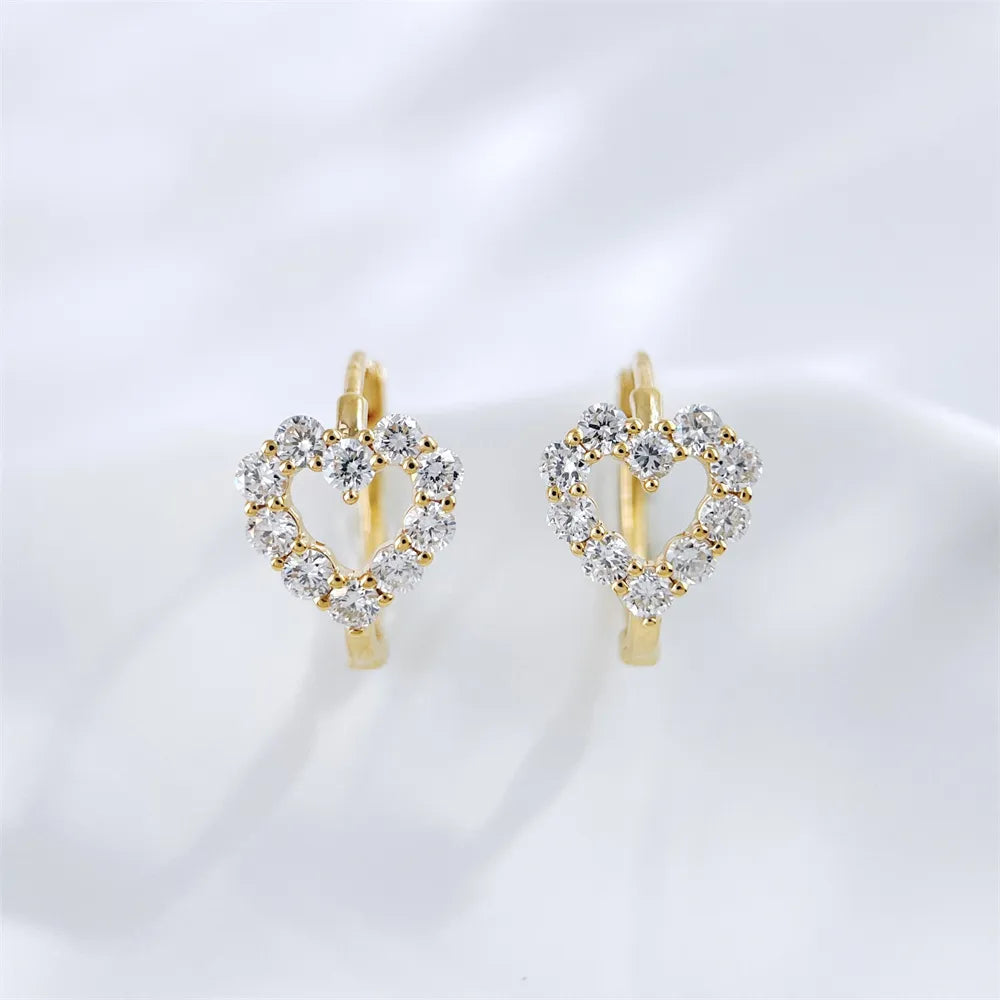 0.54 ctw Heart-Cut Lab-Grown Diamond Earrings in 18K Yellow Gold