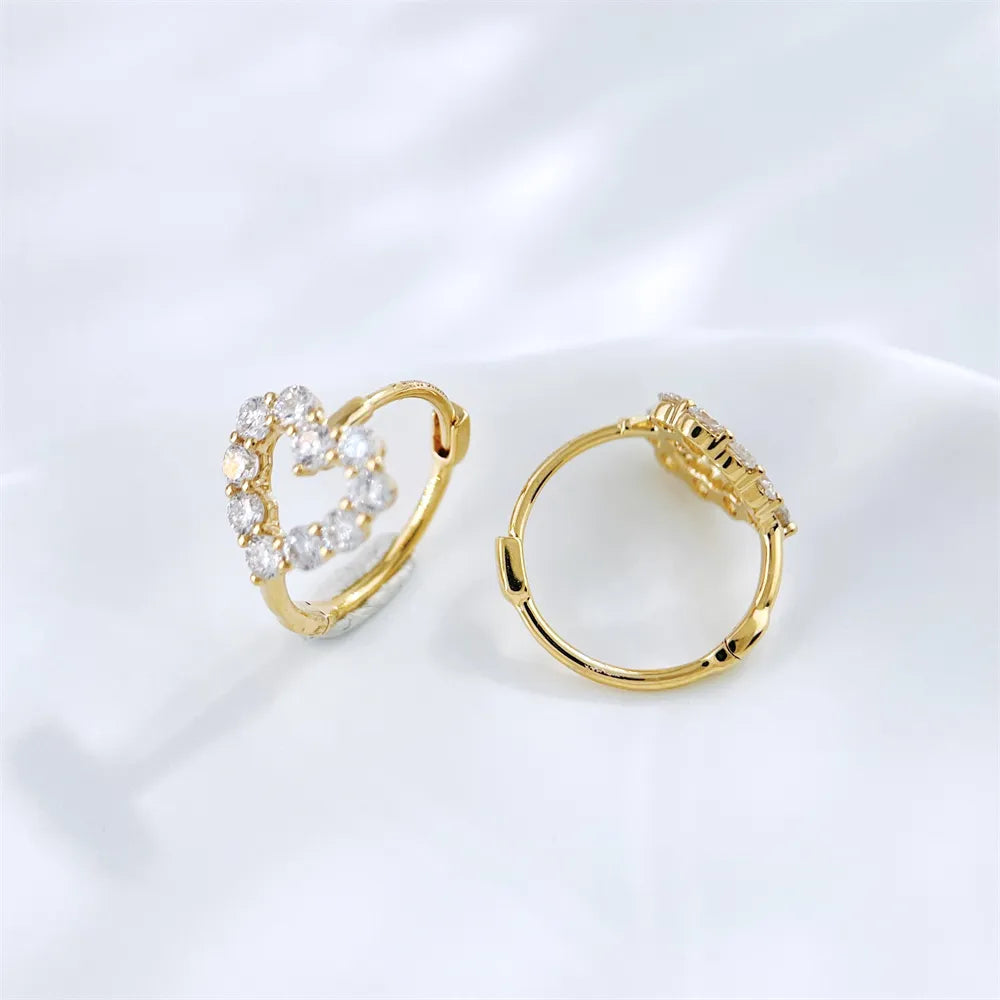 0.54 ctw Heart-Cut Lab-Grown Diamond Earrings in 18K Yellow Gold