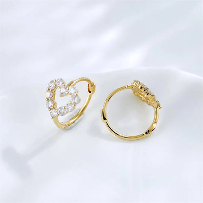 0.54 ctw Heart-Cut Lab-Grown Diamond Earrings in 18K Yellow Gold
