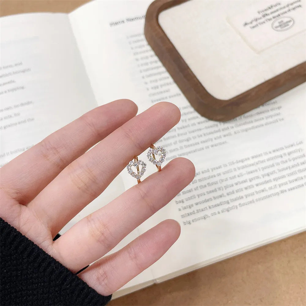 0.54 ctw Heart-Cut Lab-Grown Diamond Earrings in 18K Yellow Gold