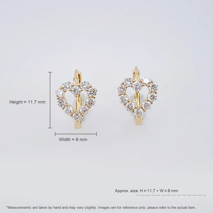 0.54 ctw Heart-Cut Lab-Grown Diamond Earrings in 18K Yellow Gold