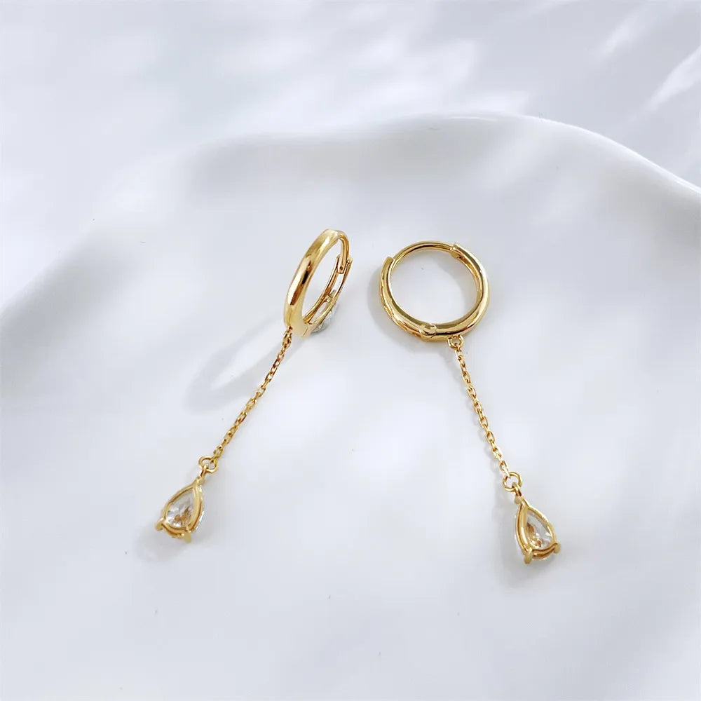 0.64 ctw Pear-Cut Lab-Grown Diamond Drop Earrings in 18K Yellow Gold