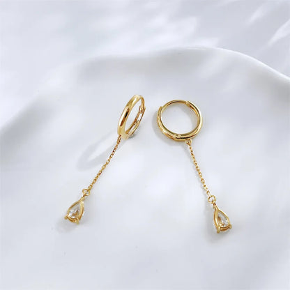 0.64 ctw Pear-Cut Lab-Grown Diamond Drop Earrings in 18K Yellow Gold