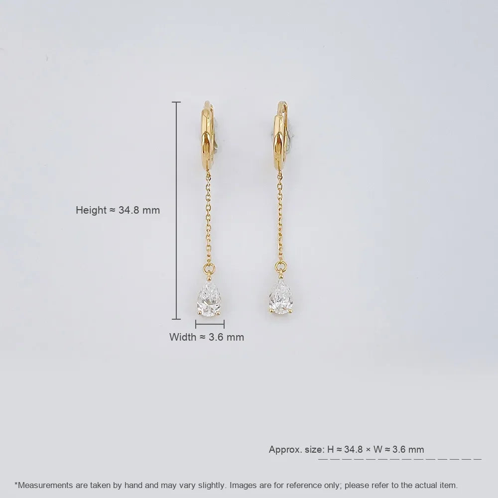 0.64 ctw Pear-Cut Lab-Grown Diamond Drop Earrings in 18K Yellow Gold