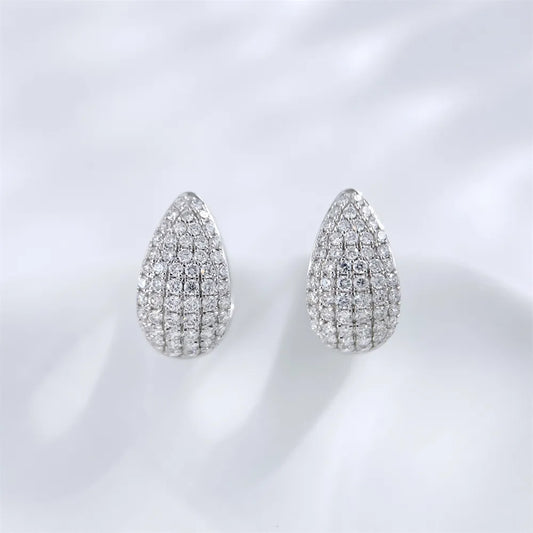 0.68 ctw Round-Cut Lab-Grown Diamond Earrings in 18K White Gold