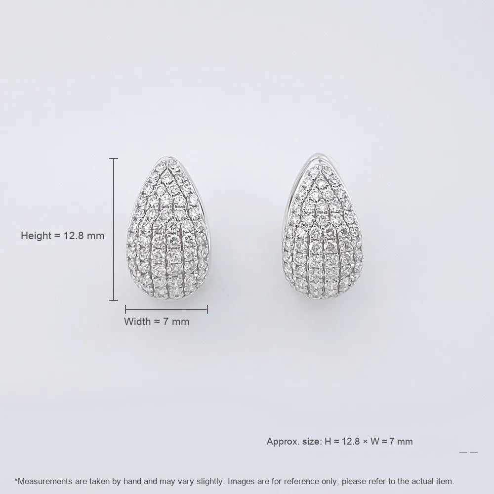 0.68 ctw Round-Cut Lab-Grown Diamond Earrings in 18K White Gold