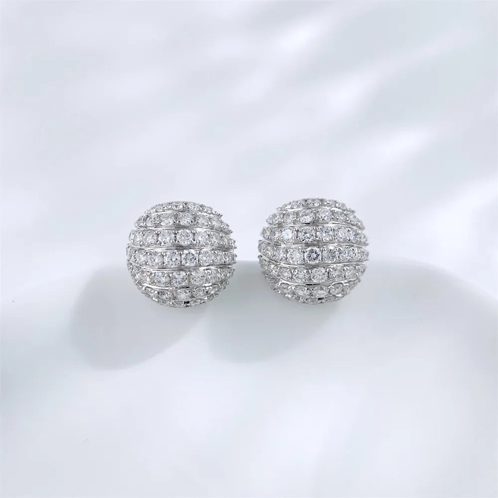 1.09 ctw Statement Round-Cut Lab-Grown Diamond Earrings in 18K White Gold