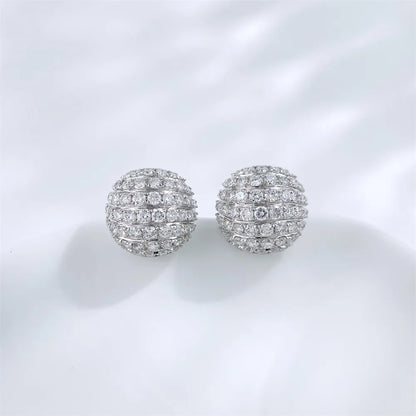 1.09 ctw Statement Round-Cut Lab-Grown Diamond Earrings in 18K White Gold