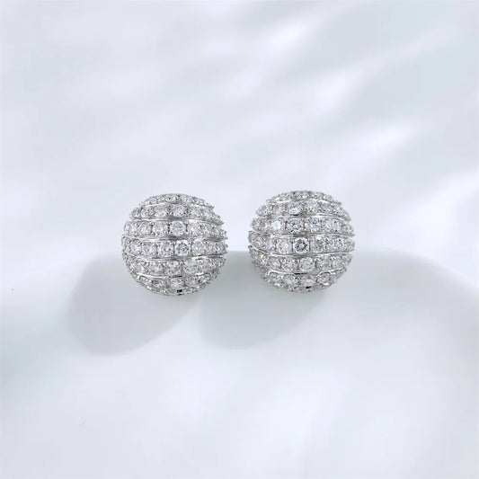 1.09 ctw Statement Round-Cut Lab-Grown Diamond Earrings in 18K White Gold
