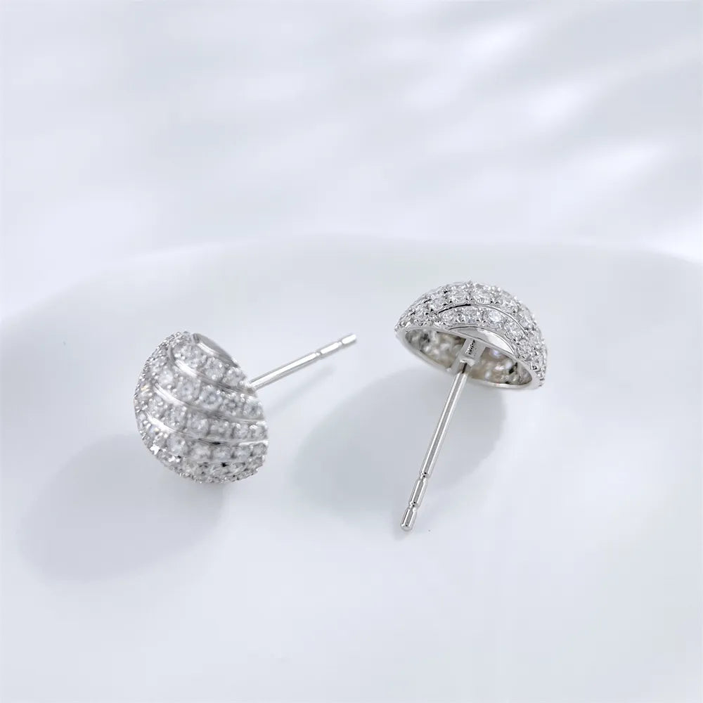 1.09 ctw Statement Round-Cut Lab-Grown Diamond Earrings in 18K White Gold