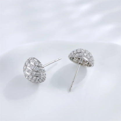 1.09 ctw Statement Round-Cut Lab-Grown Diamond Earrings in 18K White Gold