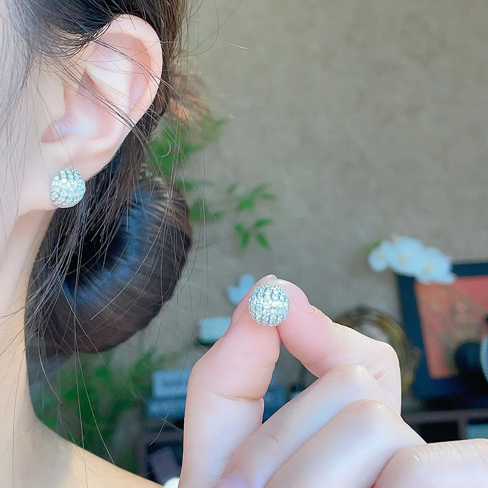 1.09 ctw Statement Round-Cut Lab-Grown Diamond Earrings in 18K White Gold