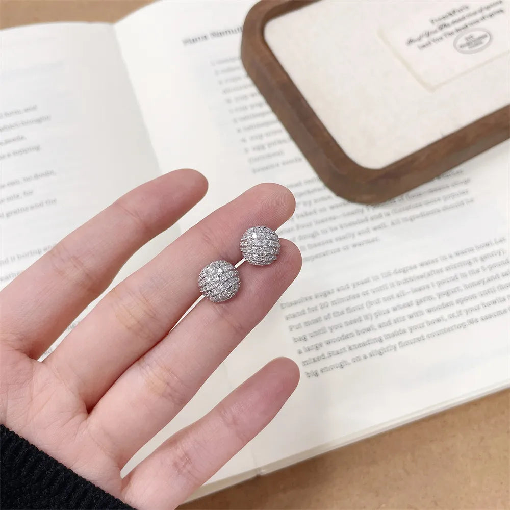 1.09 ctw Statement Round-Cut Lab-Grown Diamond Earrings in 18K White Gold