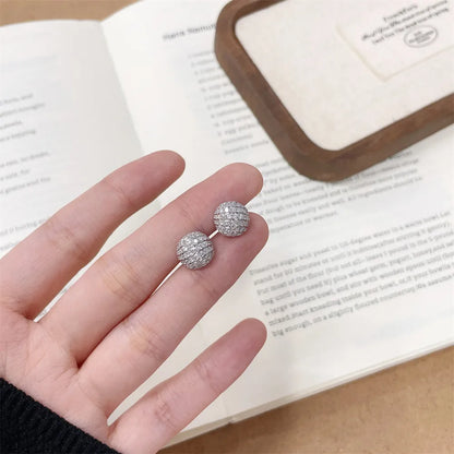 1.09 ctw Statement Round-Cut Lab-Grown Diamond Earrings in 18K White Gold