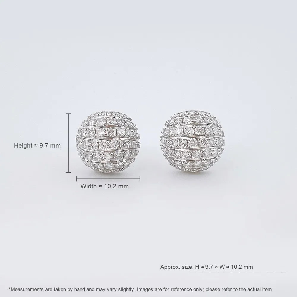 1.09 ctw Statement Round-Cut Lab-Grown Diamond Earrings in 18K White Gold