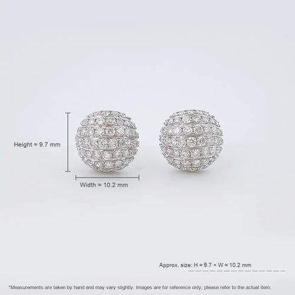 1.09 ctw Statement Round-Cut Lab-Grown Diamond Earrings in 18K White Gold