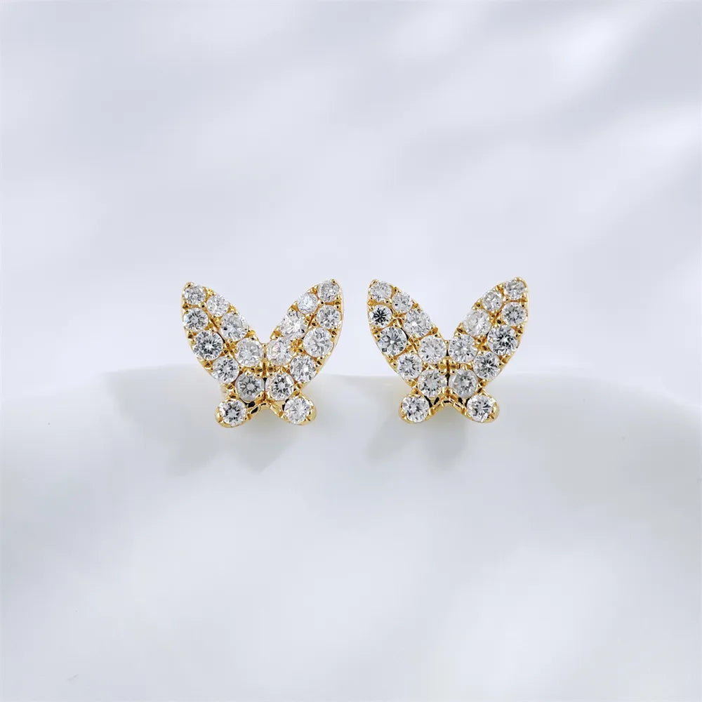 0.51 ctw Butterfly Mixed-Cut Lab-Grown Diamond Earrings in 18K Yellow Gold