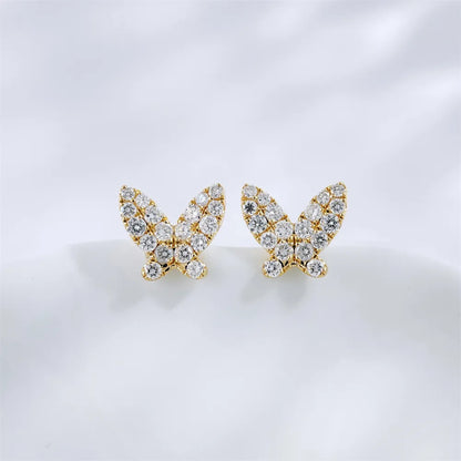0.51 ctw Butterfly Mixed-Cut Lab-Grown Diamond Earrings in 18K Yellow Gold