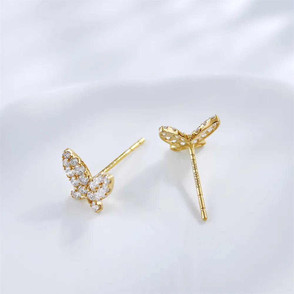 0.51 ctw Butterfly Mixed-Cut Lab-Grown Diamond Earrings in 18K Yellow Gold