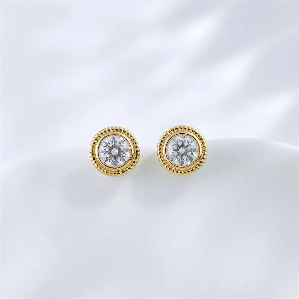0.48 ctw Celestial Round-Cut Lab-Grown Diamond Earrings in 18K Yellow Gold