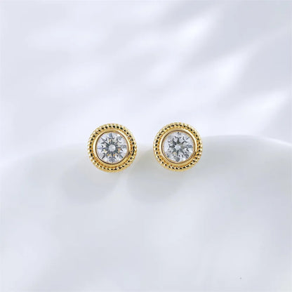 0.48 ctw Celestial Round-Cut Lab-Grown Diamond Earrings in 18K Yellow Gold