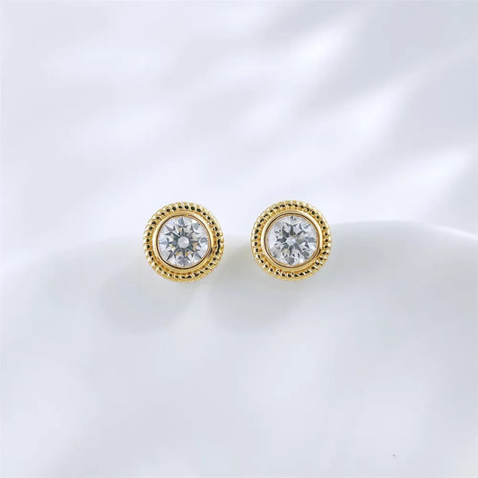 0.48 ctw Celestial Round-Cut Lab-Grown Diamond Earrings in 18K Yellow Gold