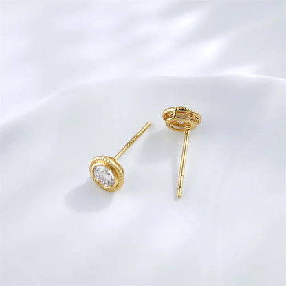 0.48 ctw Celestial Round-Cut Lab-Grown Diamond Earrings in 18K Yellow Gold