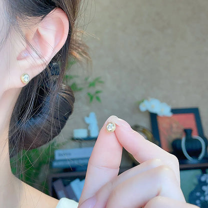 0.48 ctw Celestial Round-Cut Lab-Grown Diamond Earrings in 18K Yellow Gold