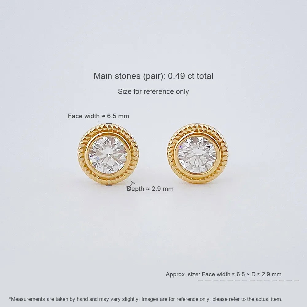 0.48 ctw Celestial Round-Cut Lab-Grown Diamond Earrings in 18K Yellow Gold
