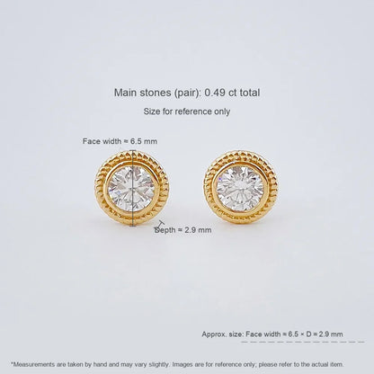 0.48 ctw Celestial Round-Cut Lab-Grown Diamond Earrings in 18K Yellow Gold