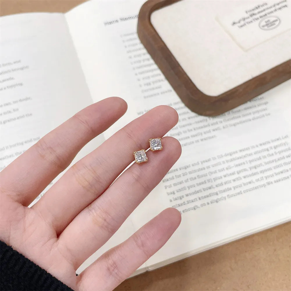 1.04 ctw Minimalist Princess-Cut Lab-Grown Diamond Stud Earrings in 18K Yellow Gold