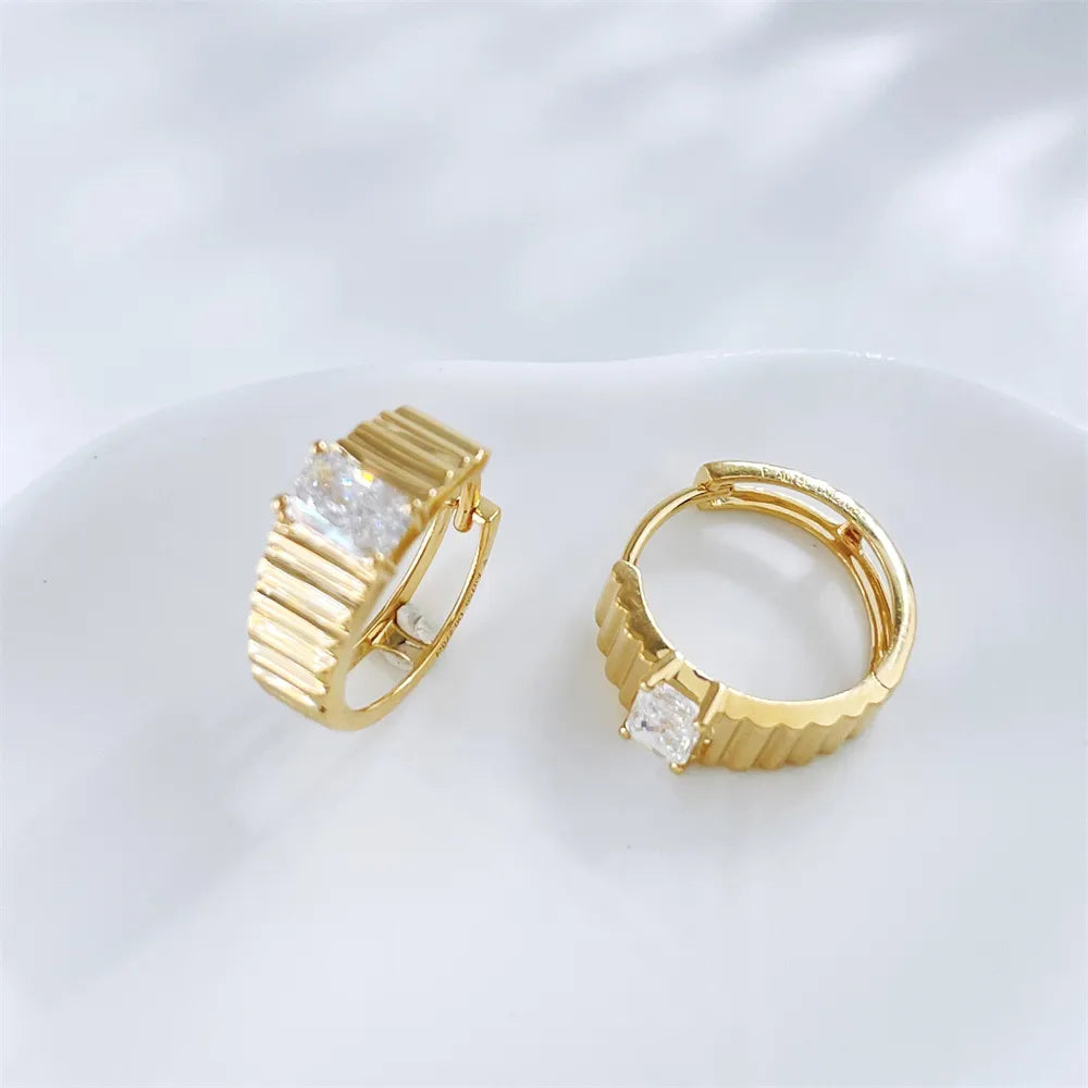 0.55 ctw Vintage Radiant-Cut Lab-Grown Diamond Earrings in 18K Yellow Gold