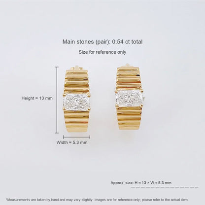 0.55 ctw Vintage Radiant-Cut Lab-Grown Diamond Earrings in 18K Yellow Gold