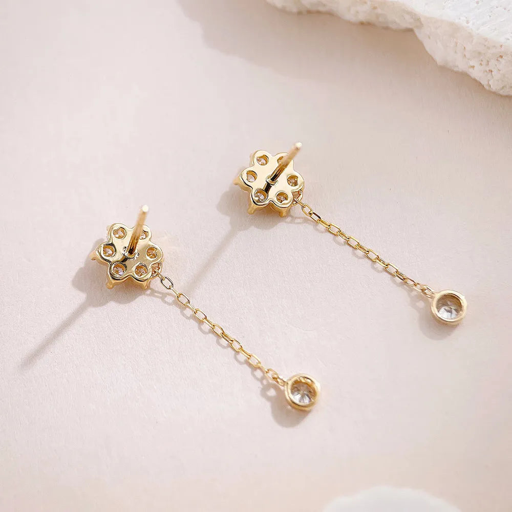 Floral Cluster Mixed-Cut Lab-Grown Diamond Earrings in 18K Yellow Gold