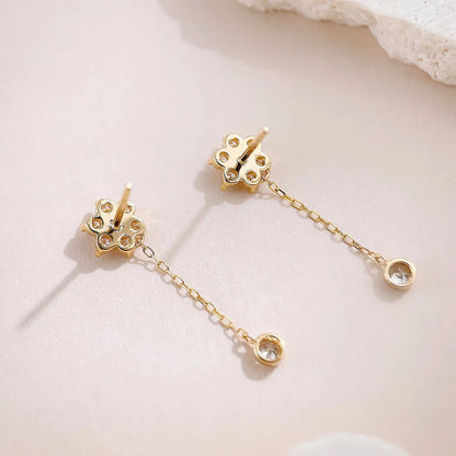 Floral Cluster Mixed-Cut Lab-Grown Diamond Earrings in 18K Yellow Gold