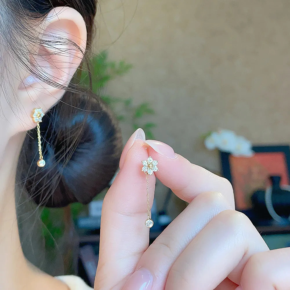 Floral Cluster Mixed-Cut Lab-Grown Diamond Earrings in 18K Yellow Gold