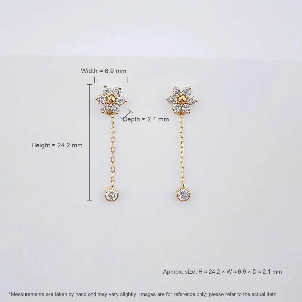 Floral Cluster Mixed-Cut Lab-Grown Diamond Earrings in 18K Yellow Gold