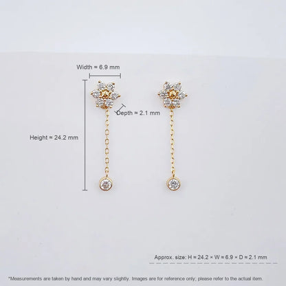 Floral Cluster Mixed-Cut Lab-Grown Diamond Earrings in 18K Yellow Gold