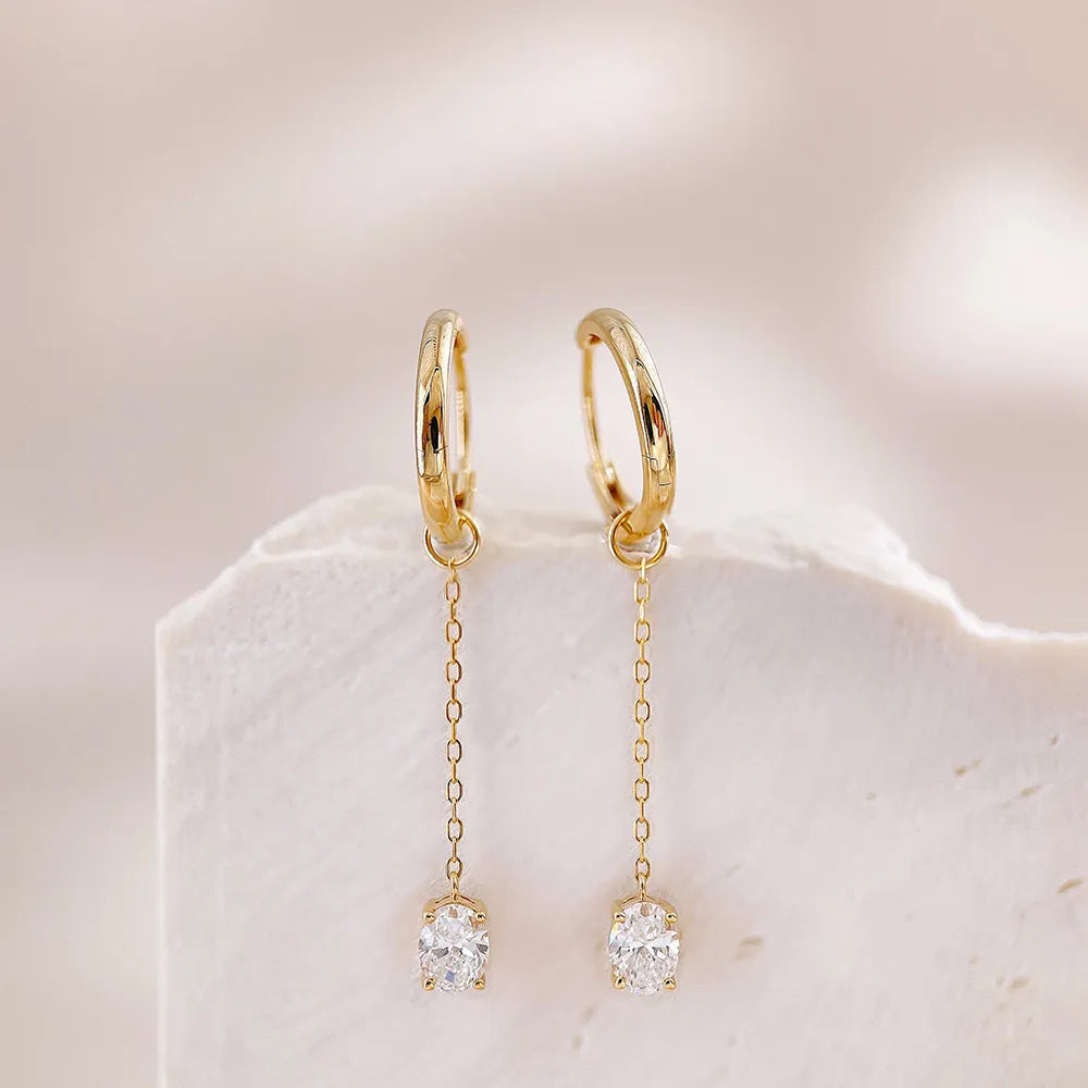 0.61 ctw Minimalist Round-Cut Lab-Grown Diamond Earrings in 18K Yellow Gold