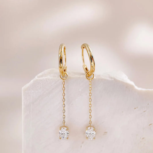 0.61 ctw Minimalist Round-Cut Lab-Grown Diamond Earrings in 18K Yellow Gold