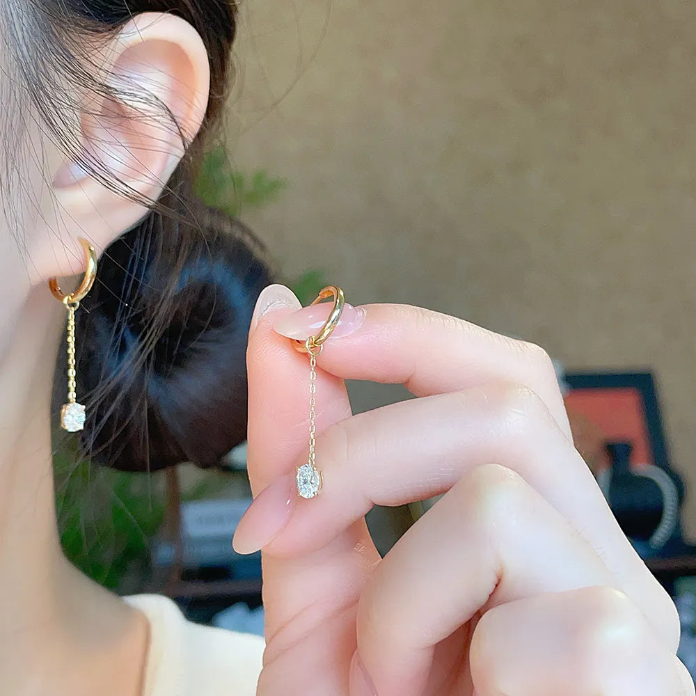 0.61 ctw Minimalist Round-Cut Lab-Grown Diamond Earrings in 18K Yellow Gold