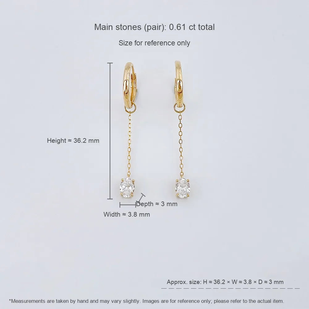 0.61 ctw Minimalist Round-Cut Lab-Grown Diamond Earrings in 18K Yellow Gold