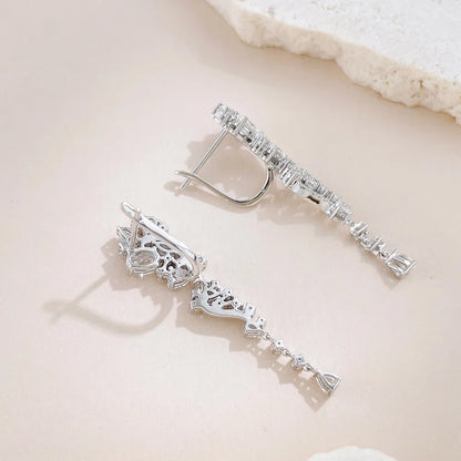 0.4 ctw Floral Mixed-Cut Lab-Grown Diamond Earrings in 18K White Gold