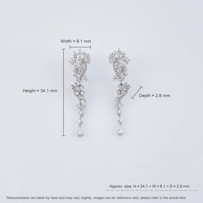 0.4 ctw Floral Mixed-Cut Lab-Grown Diamond Earrings in 18K White Gold