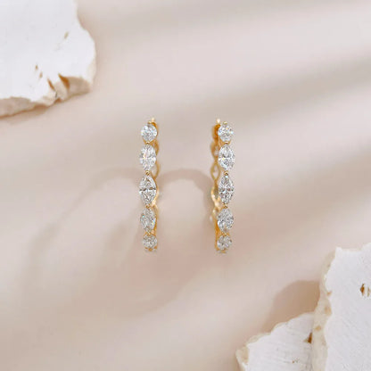 5.02 ctw Marquise-Cut Lab-Grown Diamond Earrings in 18K Yellow Gold