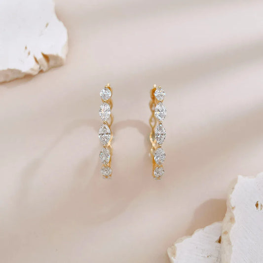 5.02 ctw Marquise-Cut Lab-Grown Diamond Earrings in 18K Yellow Gold